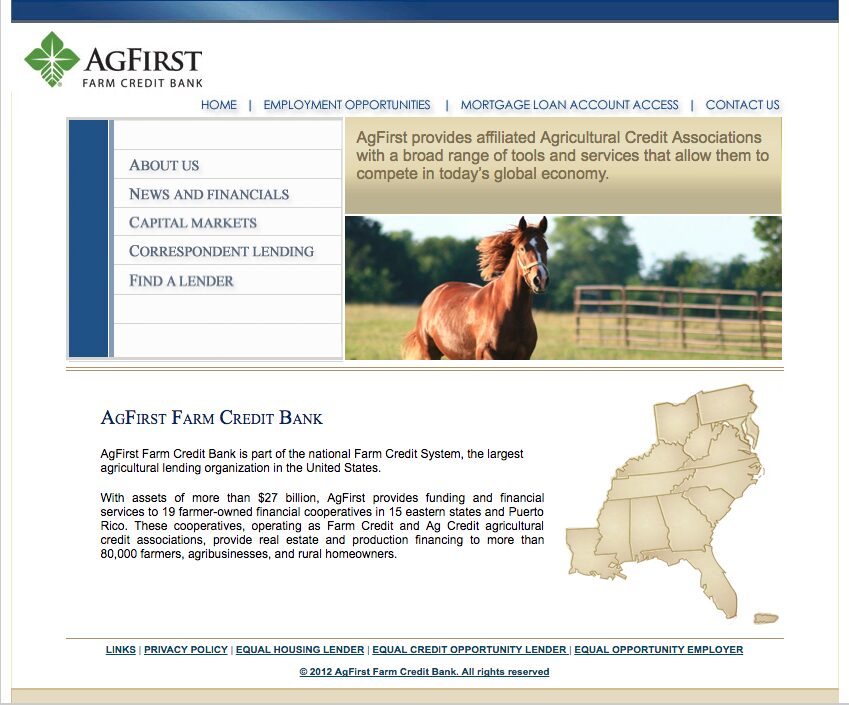 Preview of the old AgFirst website