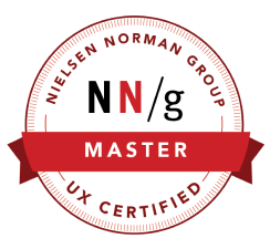 Nielsen Norman Group Master Certification logo (UXMC)