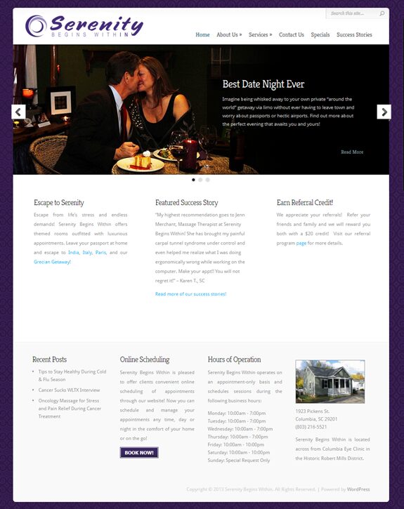 Redesigned version of the Serenity Begins Within website
