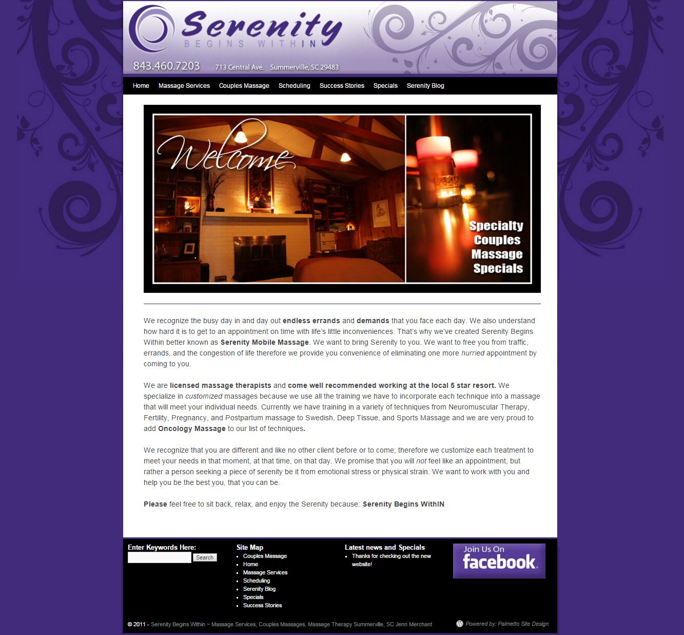 Old preview of the Serenity Begins Within website